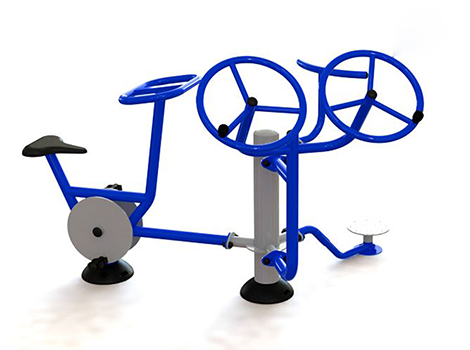 Açık Hava Çoklu Spor Aleti Bisiklet, Kol Çevirme ve Ayakta Bel Esnetme - 81408